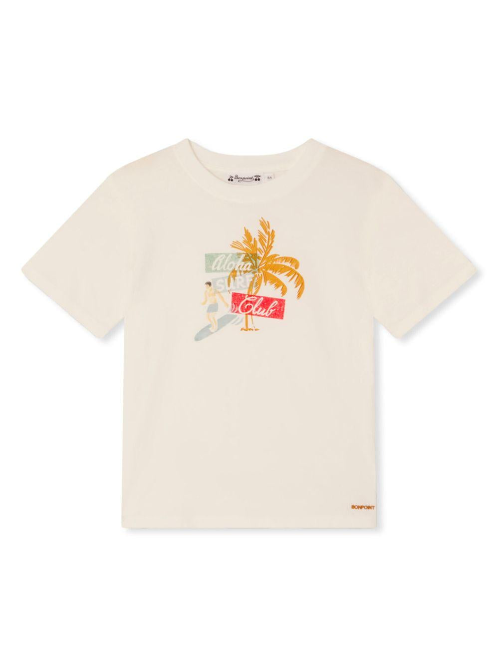 T-shirt Thibald per bambino Bonpoint bianco con girocollo C05BTSK00002 102 BONPOINT 