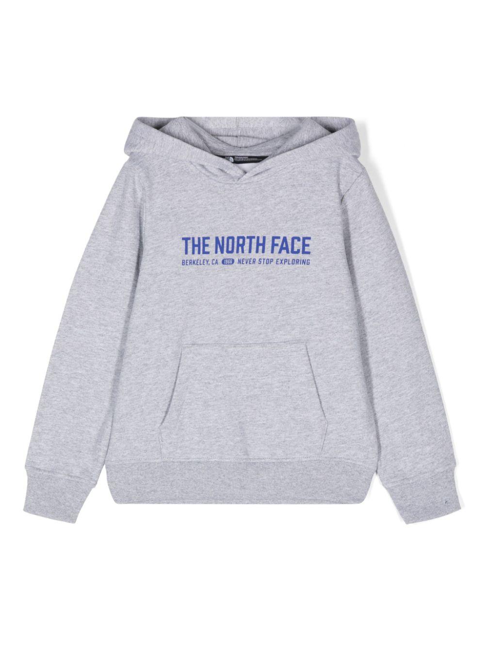 Felpa per bambino The North Face grigio con cappuccio con stampa logo NF0A89HB DYX1 THE NORTH FACE 