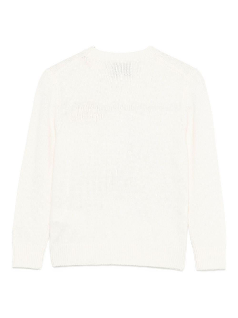 Maglione per bambina MC2 Saint Barth Kids bianco con stampa grafica PRC0015 00372I MC2 ST. BARTH KIDS 