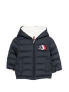Giubbino per neonato Moncler Enfant blu scuro con cappuccio L19511A00006597X2 77G MONCLER ENFANT 