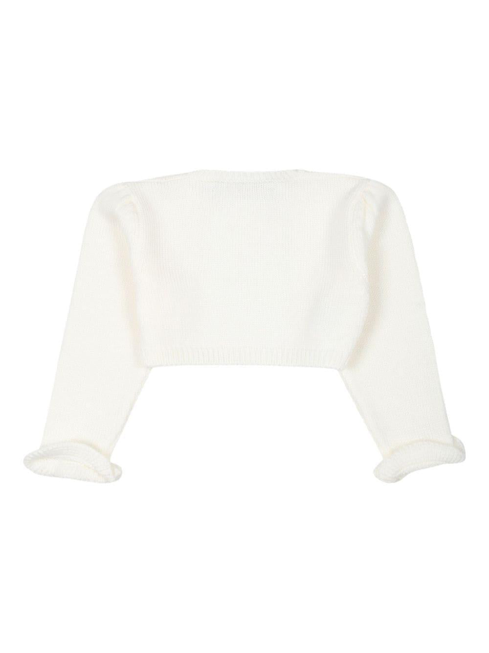 Cardigan bianco per neonato con parte frontale aperta La Stupenderia WCSP62 800 LA STUPENDERIA 