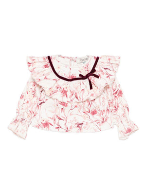 A'lapage pink floral print baby girl shirt