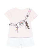 Completo t-shirt e shorts per bambina The Marc Jacobs Kids rosa con stampa grafica W60816 475 THE MARC JACOBS KIDS 