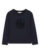 T-shirt per bambina Chloé Kids blu con stampa logo sul davanti C20657 859 CHLOE' KIDS 