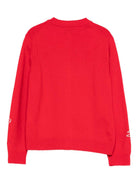 Cardigan per bambina MC2 Saint Barth Kids rosso con ricami natalizi BLL005 02142I MC2 ST. BARTH KIDS 