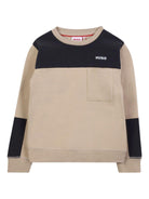 Felpa per bambino Hugo Kids beige con design color-block G00449 P90 Hugo 