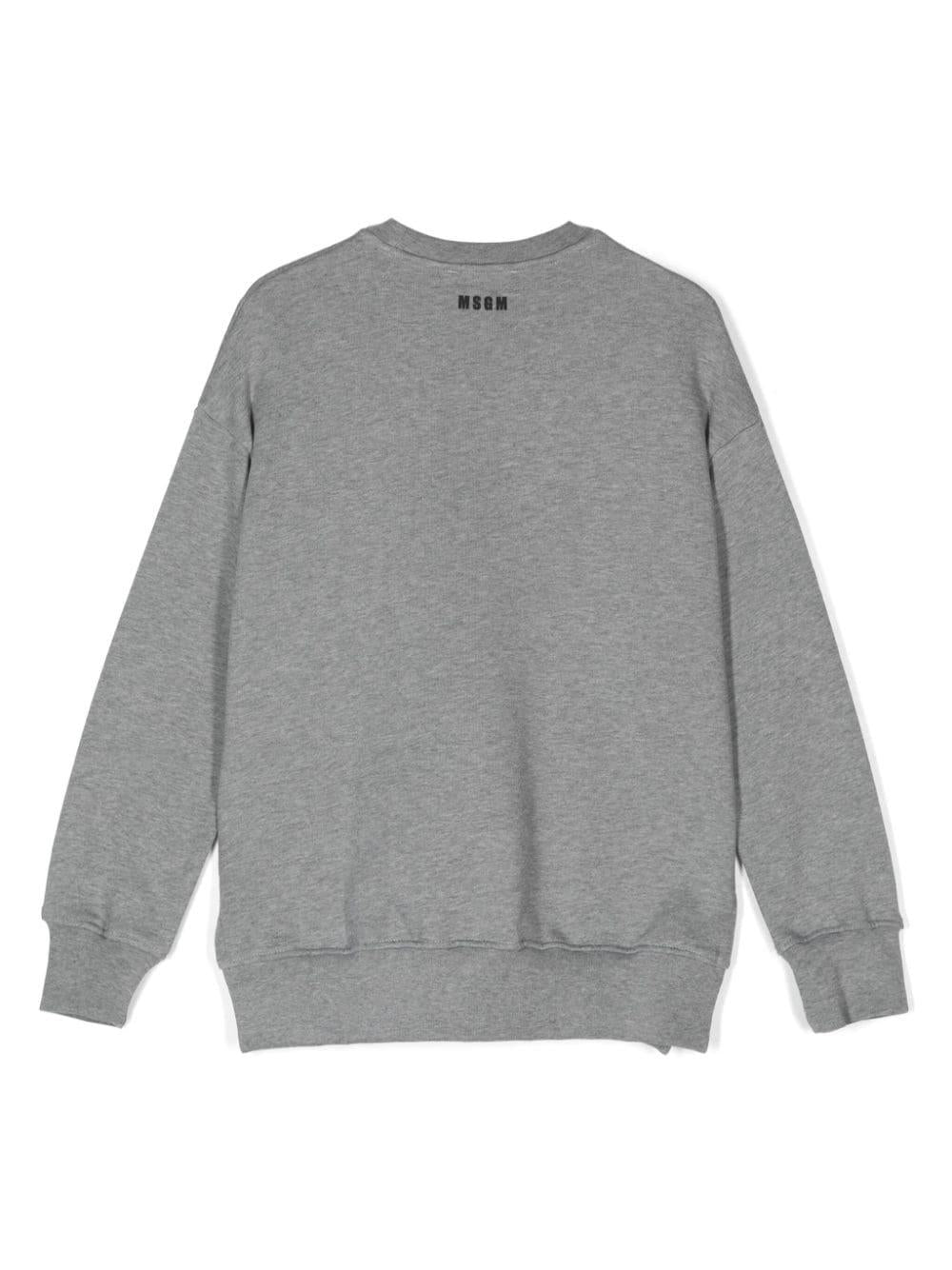 Felpa con stampa logo per bambina MSGM Kids grigio con girocollo F4MSJGMS109 101 MSGM KIDS 