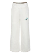 Pantaloni con logo ricamato per bambina MSGM Kids bianco con elastico in vita F4MSJGFP217 013 MSGM KIDS 
