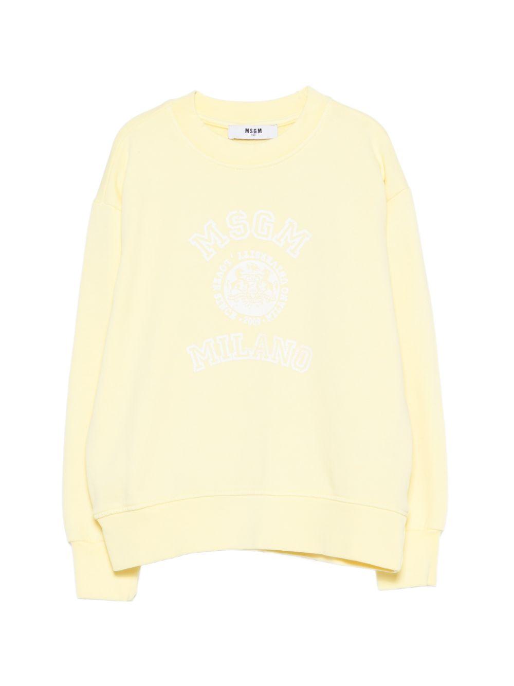 Felpa per bambina MSGM Kids giallo con stampa sul davanti S6MSJUSW053 MS075 MSGM KIDS 
