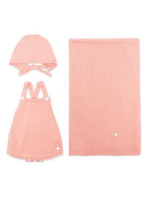 Paz Rodriguez pink knitted baby bodysuit