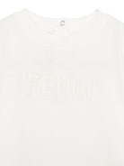 T-shirt per neonati Fendi Kids bianco con bottoni a pressione BUI089 7AJ F0TU9 FENDI KIDS 
