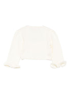 Cardigan per neonata La Stupenderia bianco con polsini arricciati 1WCSC62 802 LA STUPENDERIA 