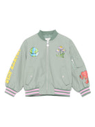 Bomber per bambina Stella McCartney Kids verde con stampa grafica TX2A17 Z2332 718 STELLA McCARTNEY KIDS 