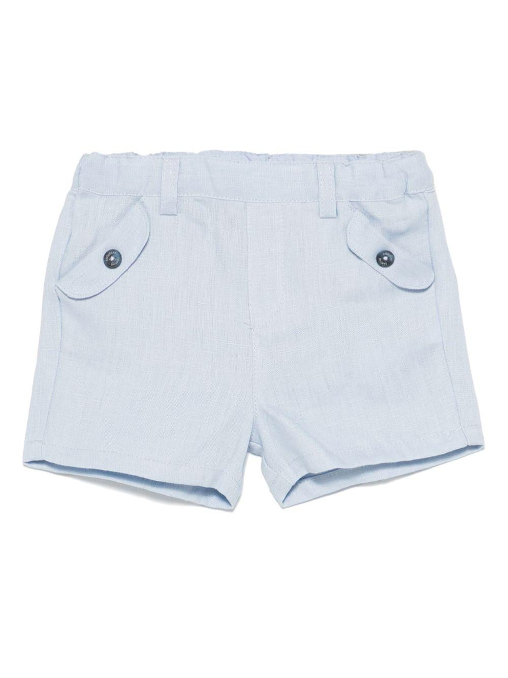 Shorts per neonato Tartine Et Chocolat azzurro in lino con logo sul retro CA26061 44 TArtine & Chocolat 