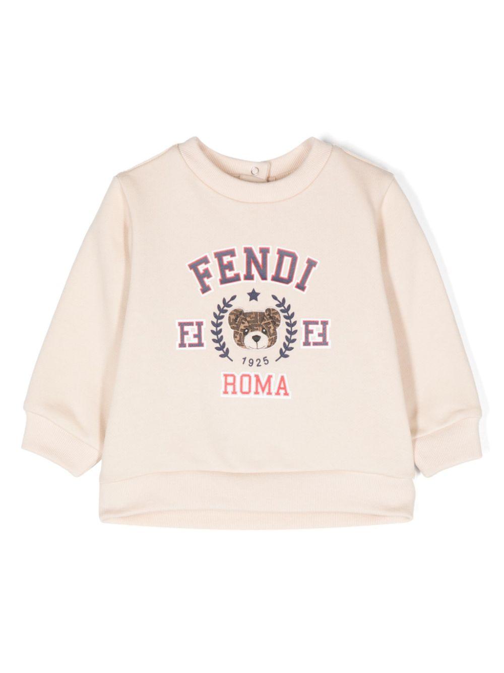 Felpa con stampa grafica per neonato Fendi Kids rosa con maniche lunghe BUH076 5V0 F1P2N FENDI KIDS 
