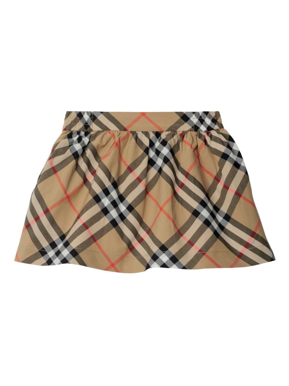 Gonna in cotone Nova check per neonata Burberry Kids beige con fodera completa 8096416 B9368 BURBERRY KIDS 