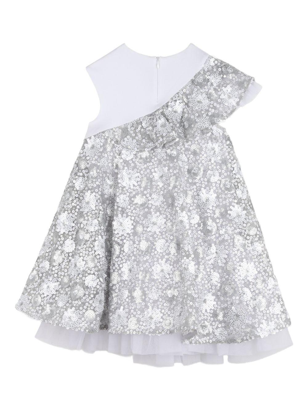 Abito per bambina Karl Lagerfeld Kids color argento con decorazione con paillettes Z31139 M31 KARL LAGERFELD KIDS 
