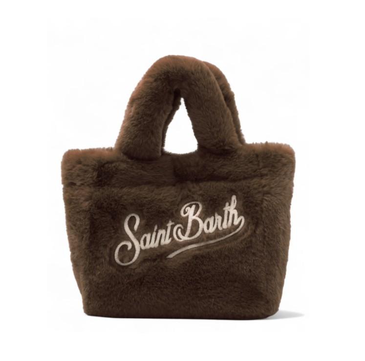 Borsa Colette per bambina MC2 Saint Barth Kids marrone con effetto fur COL0033 01453I MC2 ST. BARTH KIDS 