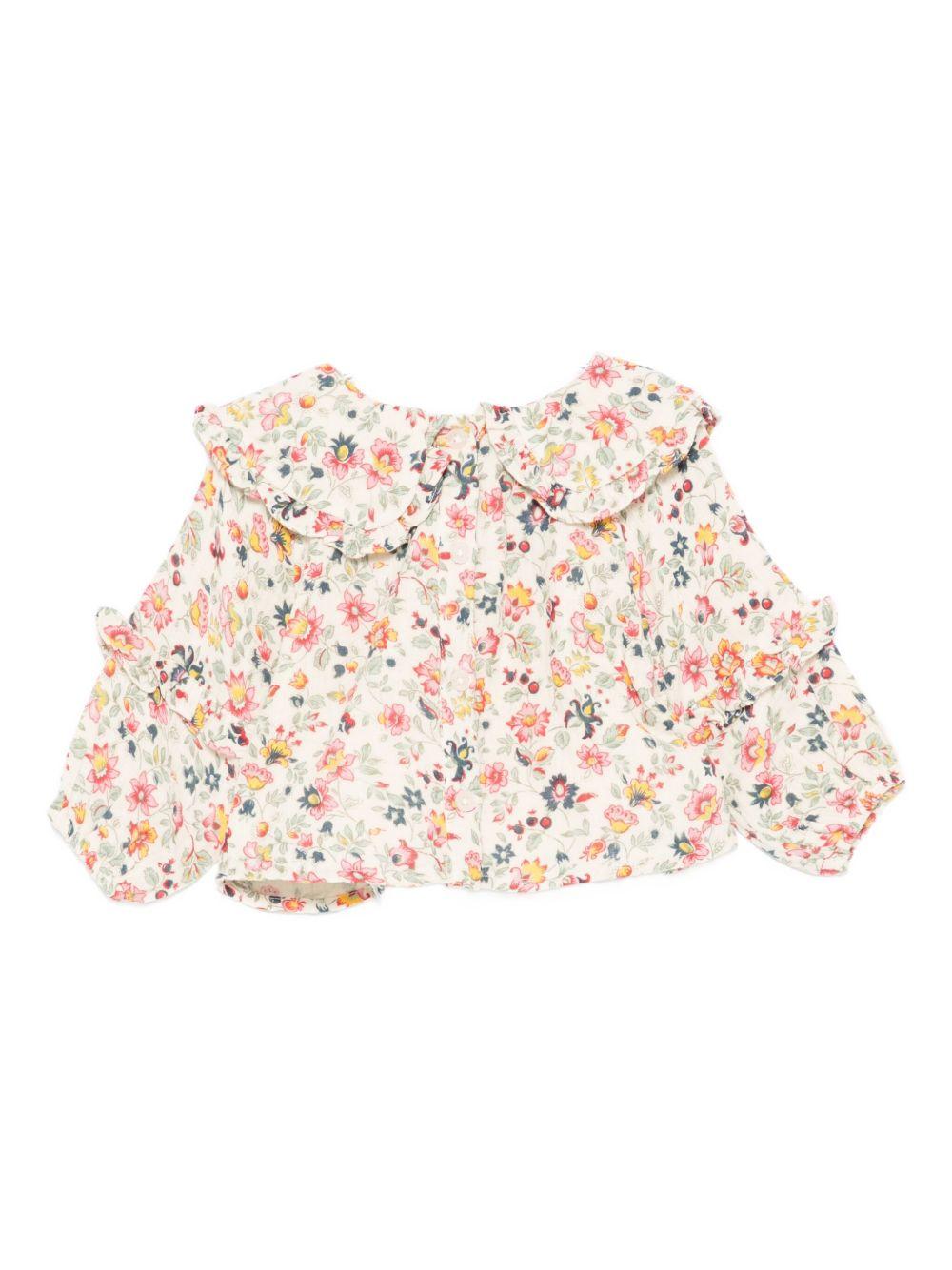 Camicia per neonata Louise Misha beige con stampa floreale all-over FRI-W25-B0044 CREAM LOUISE MISHA 