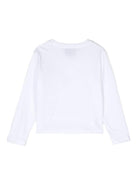 T-shirt con stampa logo per bambino Il Gufo bianco con spacchi laterali corti A24TA320MF001 010 IL GUFO 