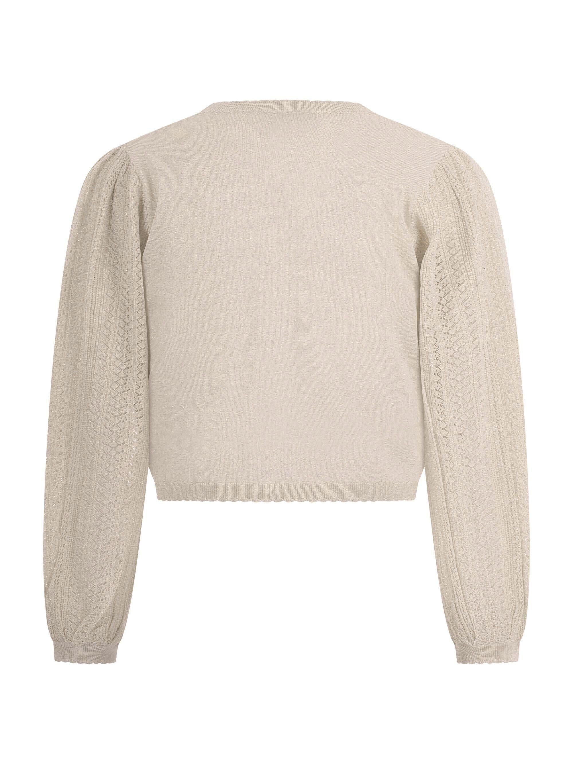 Maglione per bambina Emporio Armani Kids beige con dettagli ricamati EG000777 AF22791 U0007 EMPORIO ARMANI KIDS 