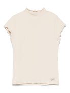 T-shirt per bambina Donsje beige a coste 4075000 00004 DONSJE 