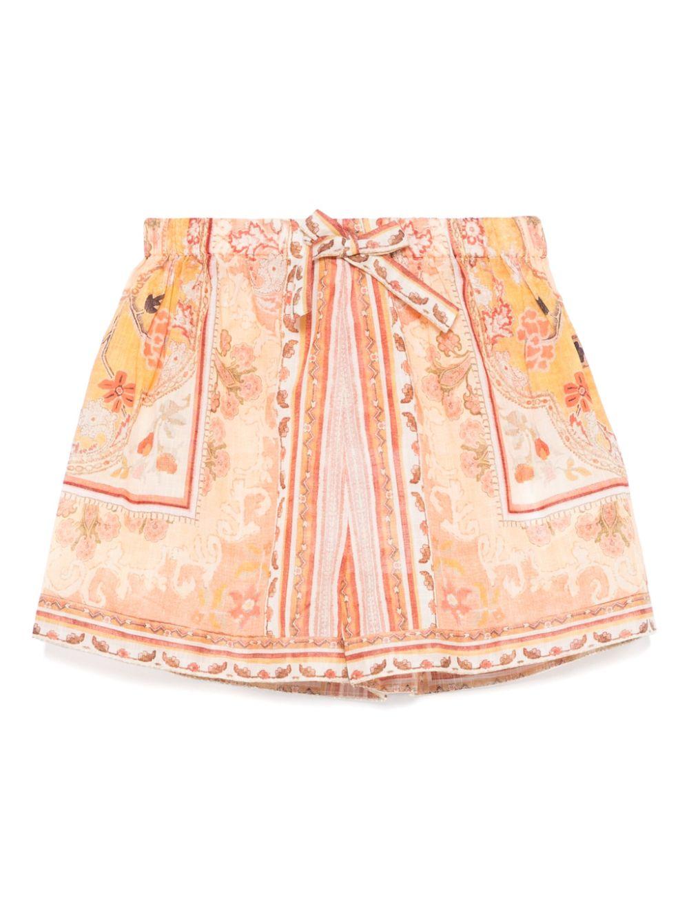 Shorts per bambina ZIMMERMANN Kids Wylie multicolore con stampa grafica all-over 7673AR S251 ZIMMERMANN KIDS 