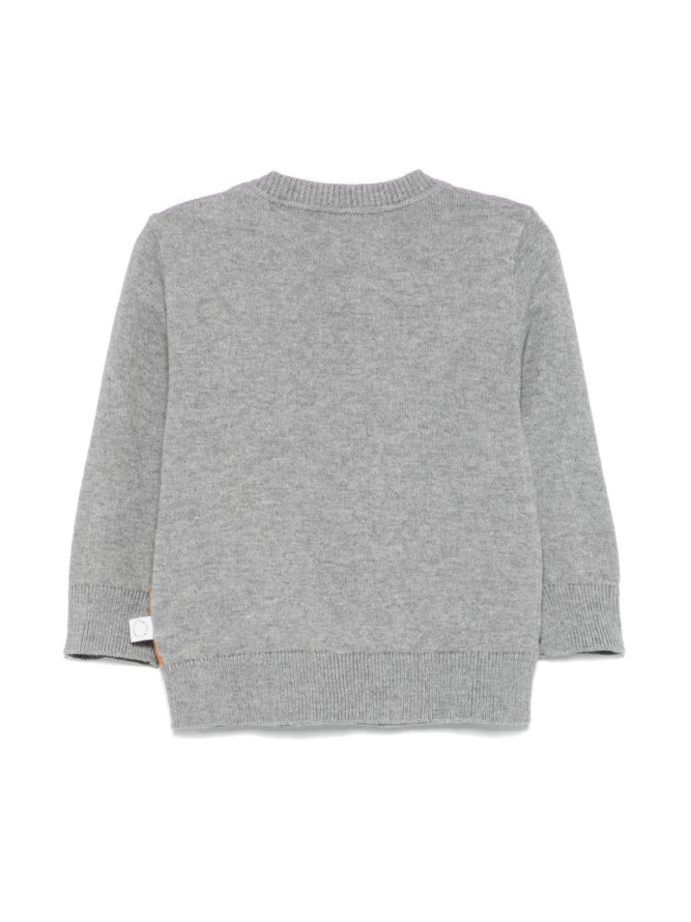 Maglione per neonato Stella McCartney Kids grigio con ricamo cavallo TV9540 Z1528 807 STELLA McCARTNEY KIDS 
