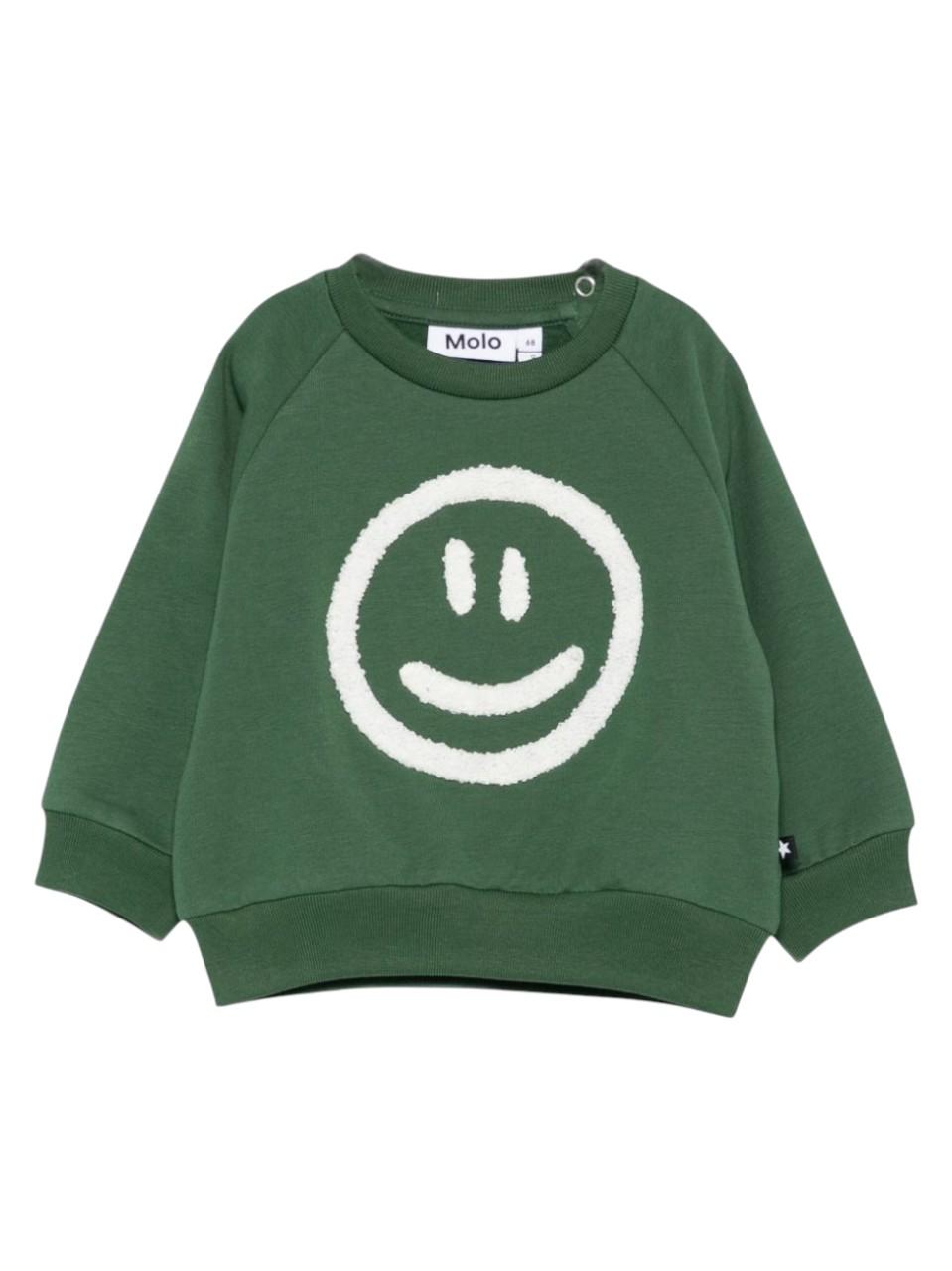 Felpa per bambino Molo blu con stampa faccina 6W25J214 9739 MOLO 
