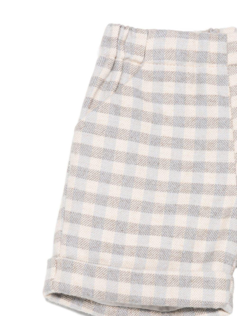 Shorts per neonato La Stupenderia beige con motivo a quadri 1TCBR21 Y21 LA STUPENDERIA 