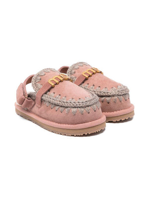 Ciabatte per bambina Mou Kids rosa con dettaglio intrecciato