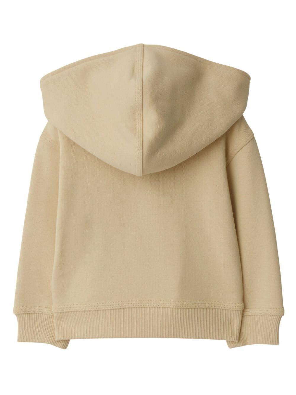 Felpa Equestrian Knight con zip per neonato Burberry Kids beige con cappuccio 8093357 C1067 BURBERRY KIDS 