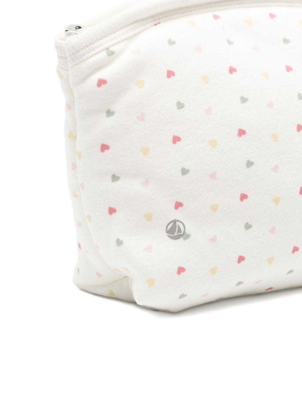 Trousse per neonati Petit Bateau bianca con stampa cuori all-over A0FRB 01 PETIT BATEAU 