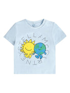 T-shirt per neonata Stella McCartney Kids azzurro con stampa grafica TX8531 Z0434 60R STELLA McCARTNEY KIDS 