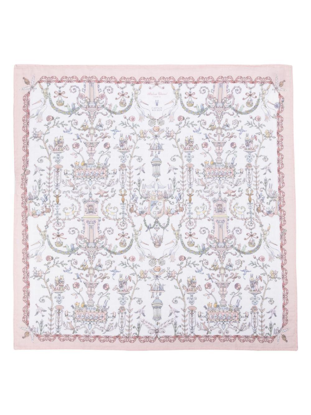 Lenzuola da culla per neonata Atelier Choux rosa con stampa all-over CA-CQ-TDJ P-U ATELIER CHOUX PARIS 
