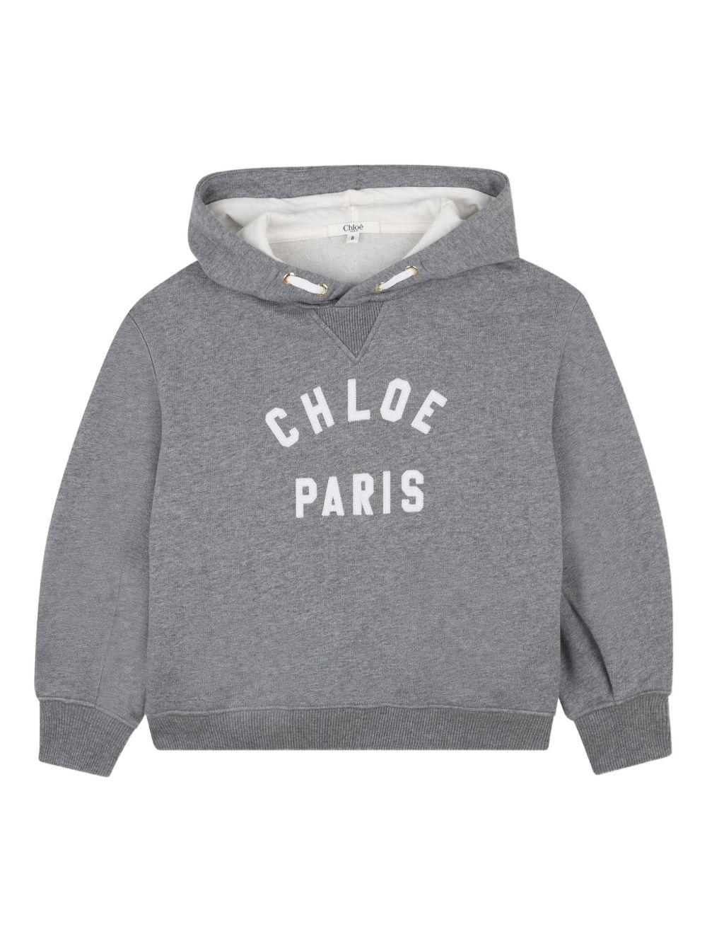 Felpa per bambina Chloé Kids grigia con stampa con logo C20646 A46 CHLOE' KIDS 
