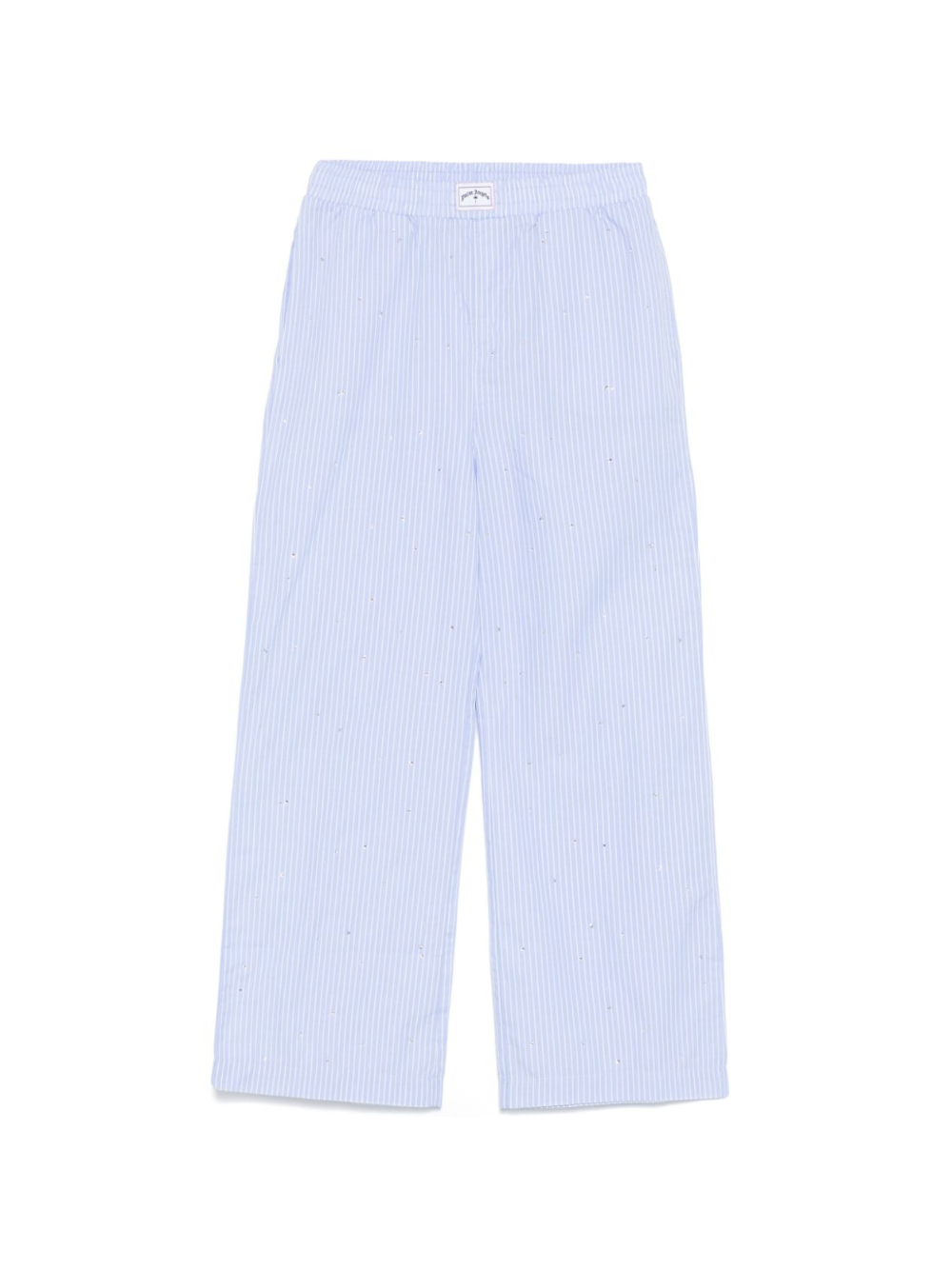 Pantaloni con strass per bambina Palm Angels Kids azzurro con motivo gessato PGCA021S25FAB001 4201 PALM ANGELS KIDS 