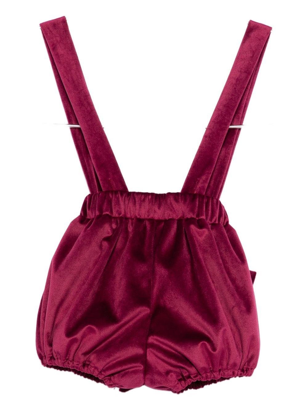 Shorts per neonata A'lapage rossi con dettaglio fiocco AL32BNB BORDEAUX A'LAPAGE 