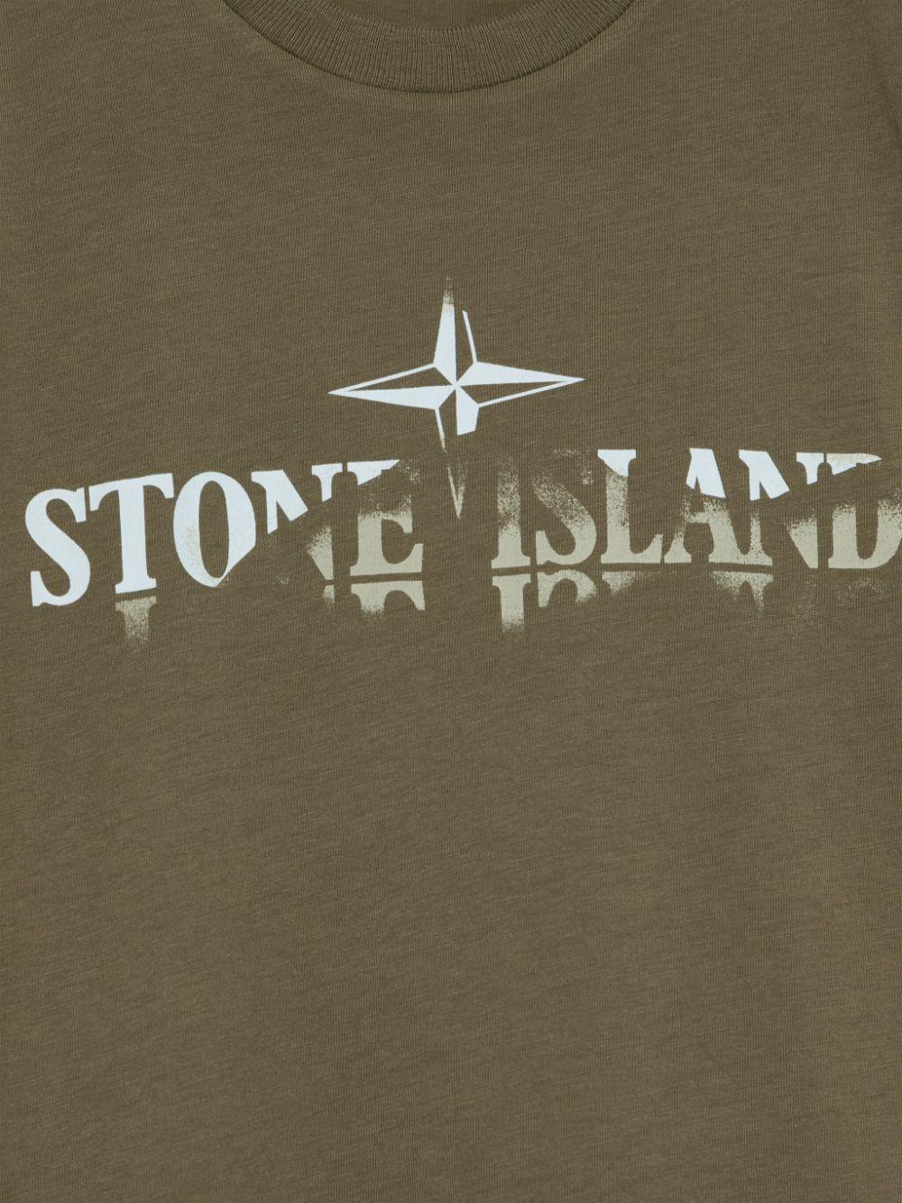 T-shirt con stampa per bambino Stone Island Junior verde K1S162100010S0150 V0054 STONE ISLAND JUNIOR 