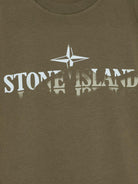 T-shirt con stampa per bambino Stone Island Junior verde K1S162100010S0150 V0054 STONE ISLAND JUNIOR 