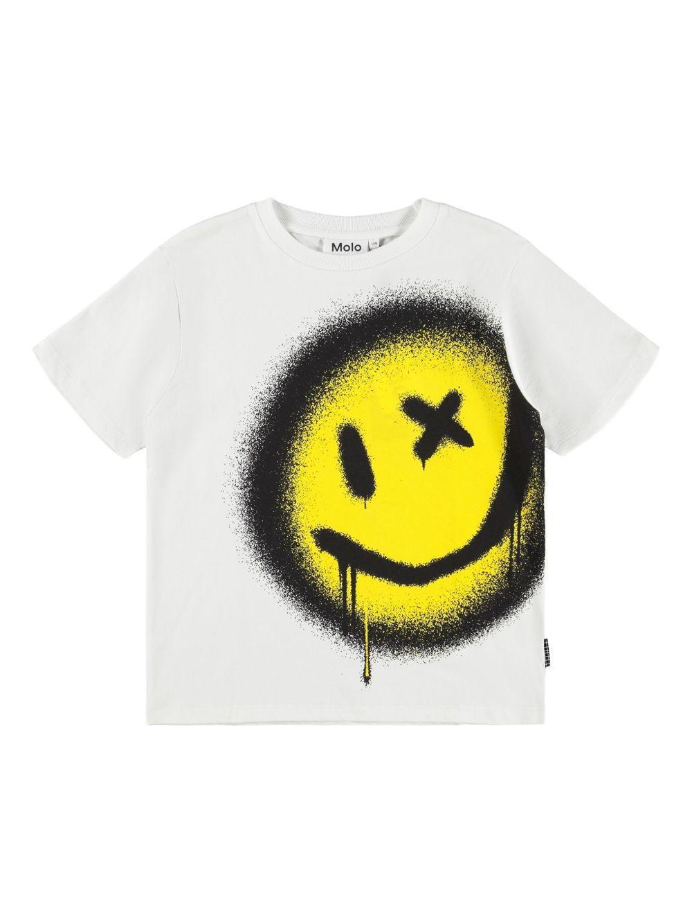T-shirt per bambino Molo Rodney bianco con stampa sul davanti 1W25A205 5192 MOLO 