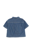 Camicia per neonato Moschino Kids denim con logo sul davanti MUC01KL0E45 40188 MOSCHINO KIDS 