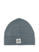 Berretto per bambino Stone Island Junior grigio con toppa con logo K2S16N100005S01A2 V0064 STONE ISLAND JUNIOR 