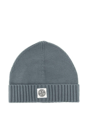 Berretto per bambino Stone Island Junior grigio con toppa con logo