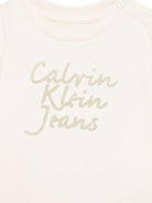 T-shirt con stampa per neonato Calvin Klein Kids beige con girocollo IN0IN00261 CKS CALVIN KLEIN KIDS 