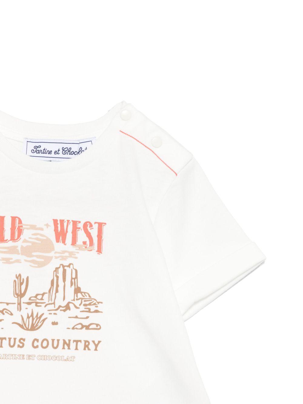 T-shirt per neonato Tartine Et Chocolat bianco con stampa CA10041 13 TArtine & Chocolat 