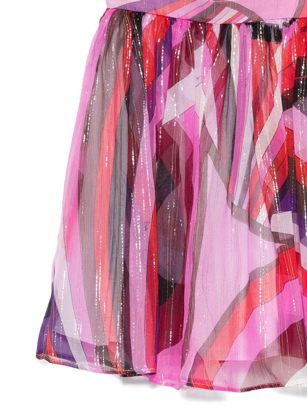 Gonna per bambina Emilio Pucci Junior rosa con motivo geometrico PX7A54 K0255 513RO EMILIO PUCCI JUNIOR 