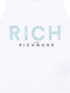 Canotta per bambina John Richmond Junior bianco con logo in strass RGP25133CN WHITE JOHN RICHMOND JUNIOR 