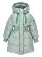 Piumino per bambina Monnalisa verde menta con cappuccio 17F102 6021 0024 MONNALISA 