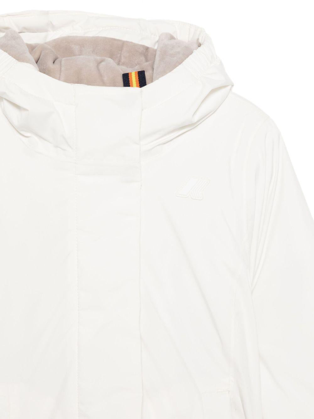 Giubbino per bambina K-Way Kids bianco con applicazione logo sul davanti K4137WW ASG K-WAY KIDS 